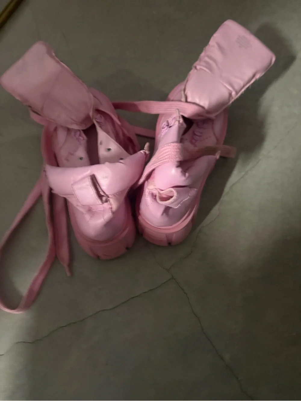 Dolls kill x powerpuff girls Pink Platform Lace-Up Boots